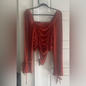 Free People Intimately Meant To Be Ruched Bodysuit Size L